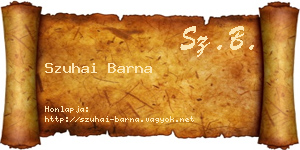 Szuhai Barna névjegykártya