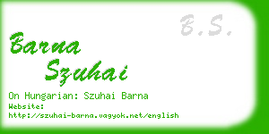 barna szuhai business card